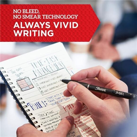 Sharpie S-Gel, Gel Pens, Medium Point (0.7mm), Black Ink‎ Gel Pen, 12 Count - Picture 4 of 6